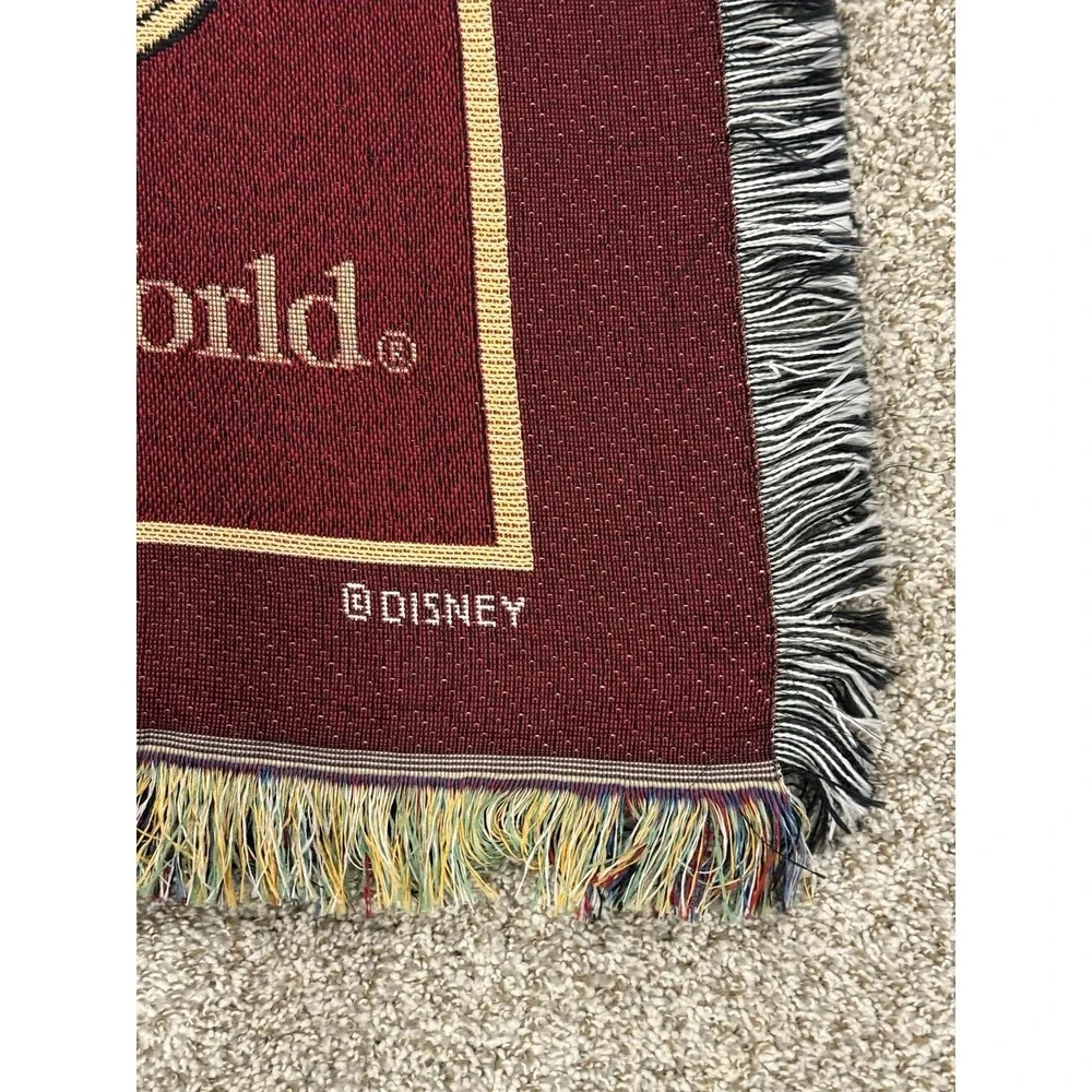 Walt Disney World Resort Tapestry Throw Blanket Mickey Mouse‎ Woven Fringe 57x49